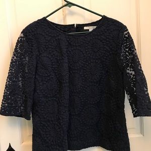 Boden Navy blue lace Blouse